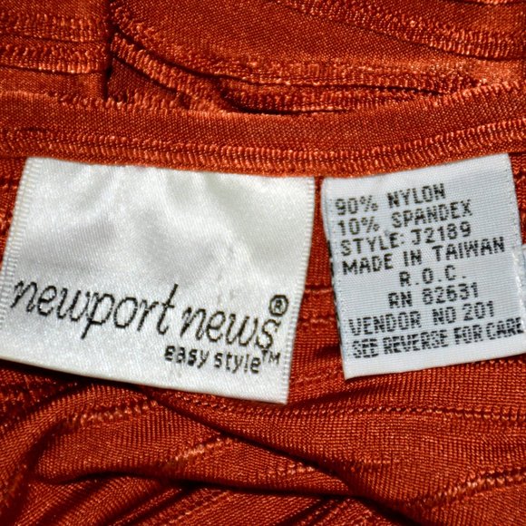 Vintage Newport News Persimmon Stretch Double Spaghetti Strap Full Length - Picture 7 of 7